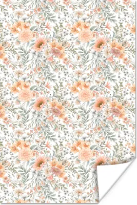 Produktbild von MuchoWow® Poster Blumen - Muster - Pastell 80x120 cm - Papierdruck