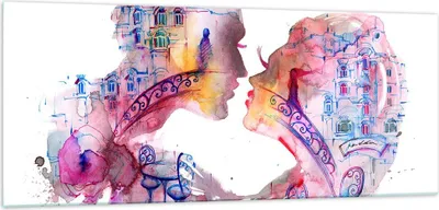 Produktbild von Bilder auf glas - Paar Liebe Frau urban - 100x40cm - Glasbilder - Wandbilder - Kunstdruck - zum Aufhängen bereit - Wanddekoration aus Glas - Glas Bilder - Wandbild auf Glas - GAB100x40-3132