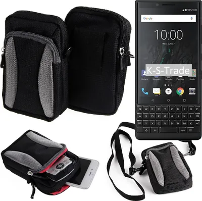 Produktbild von K-S-Trade Schutz-Hülle kompatibel mit Blackberry KEY2  Handy Gürteltasche Umhängetasche mit Zusatzfach schwarz