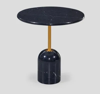 Produktbild von Schwarzer Beistelltisch Wohnzimmer Tische Modernes Rundes Design Konsole Tisch