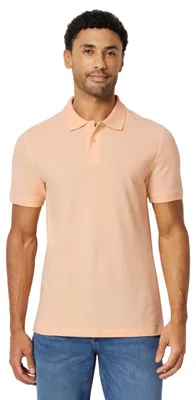 Produktbild von A. Essentials Herren Poloshirt Slim Fit Baumwolle Piqué Kurzarm, Blassapricot, L