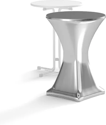 Productafbeelding van Hoes voor statafels - Statafelkleed stretch - Feesten en evenementen - Hotelkwaliteit stof - 80 cm diameter - Zilver metallic