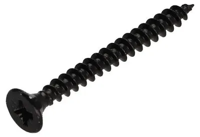 Produktbild von Spanplattenschrauben Senkkopfschraube Pozi N°2 4X40 Gesamtgewinde Stahl schwarz verzinkt