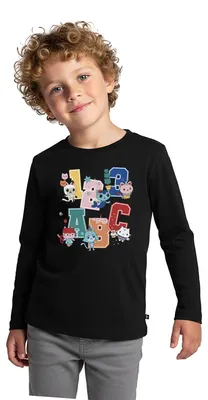 Produktbild von Spreadshirt Gabby's Dollhouse Eins, Zwei, Drei Und A, B, C Kinder Premium Langarmshirt, 98/104 (2 Jahre), Schwarz