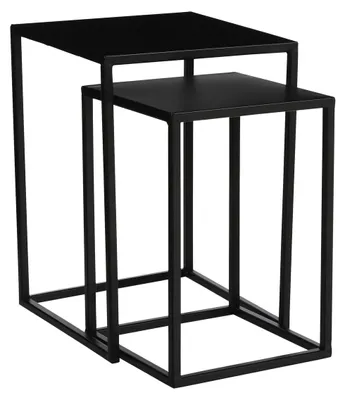 Produktbild von Mica Decorations Beistelltische Goa - Set 2x Stuck - schwarz - 36/42 cm - Metall - quadratisch - Pfl