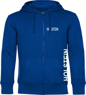 Produktbild von multifanshop Kapuzen Sweatshirt Jacke - Holstein - Brust & Seite, blau, Größe M