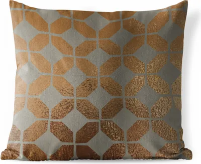 Produktbild von MuchoWow® Outdoor Kissen - Muster - Gold - Luxus - Grau - 45x45 cm - Wetterfest - Lounge Kissen - Fotokissen - Dekoratives Kissen