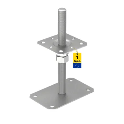 Produktbild von Pfostenträger höhenverstellbar 50 bis 200 mm Pfostenträger aufschrauben Stützenfuß - Pfostenanker - Aufschraubhülse - Anker PSRP M20 80x80x250