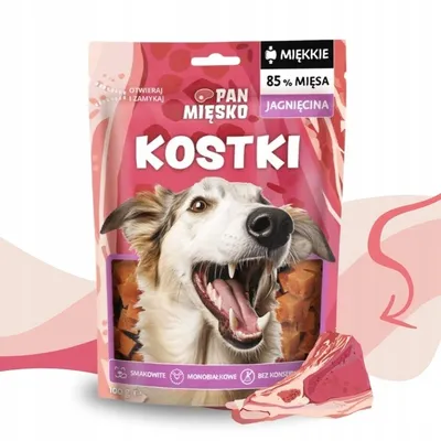 Obrázek produktu pro Mr Meat Chutné měkké masové pamlsky pro psy BONES z jehněčího masa 100g