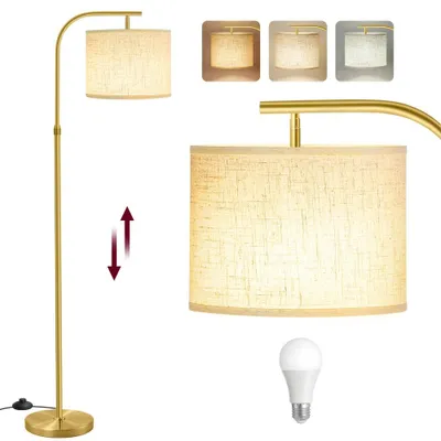 Obrázek produktu pro Nastavitelná stojací lampa s nožním spínačem | Světlé zlato | 30x30x150-175 cm