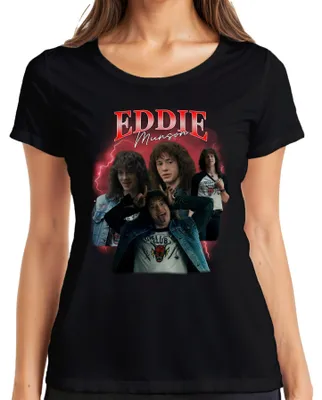 Produktbild von Eddie Munson Hellfire Club Stranger Metal Geschenk Vintage Serie Damen T-Shirt, Schwarz, M