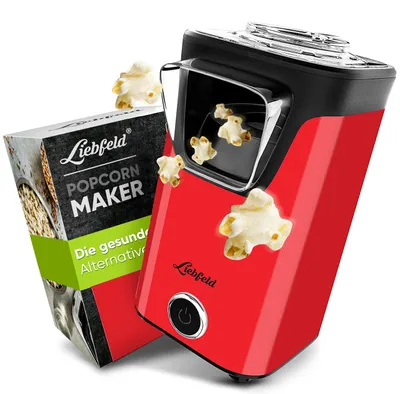 Heißluft-Popcornmaker, Retro-Küchengerät, 26x17x14 cm, rot
