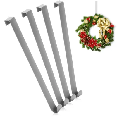 Produktbild von 4x Türhaken aus Edelstahl - 26 cm lange Haken für Türkränze und Dekorationen - Türhänger - Für den Außenbereich - Kleiderhaken