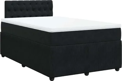 Produktbild von vidaXL Boxspringbett mit Matratze Schwarz 120x200 cm Samt