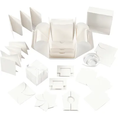 Produktbild von Creativ Company Geschenkbox Karton Explosion Box Off-white Bastelset