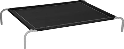 Image de PawHut Lit pour chien chat XXL grand confort sur pieds lit de camp 130L x 90l x 20H cm textilène micro-perforé noir