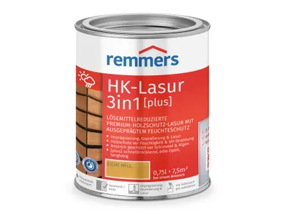 Immagine prodotto di Remmers HK-Lasur 3in1 [plus] rovere chiaro, opaco, 0,75 litri, mordente per legno, mordente per legno pregiato per esterni, tripla protezione del legno con impregnazione + fondo + smalto