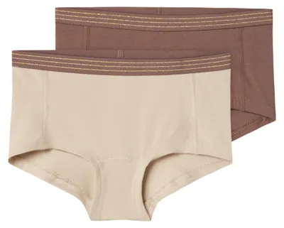 Productafbeelding van Name IT Mädchen Nkfhipster 2p Peyote Noos Boxershorts, Peyote, maat 134-140 EU