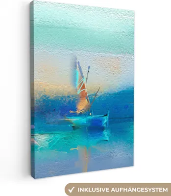 Obrázek produktu pro OneMillionCanvasses® - Obrazy na plátně - Olejomalba - Loď - Abstraktní, Nástěnná malba, Nástěnná dekorace, Obývací pokoj, 40x60cm