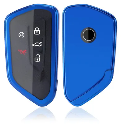 Zdjęcie produktu dla Etui ochronne na kluczyk samochodowy do modeli Volkswagen i Seat - ochrona kluczyka (niebieskie)