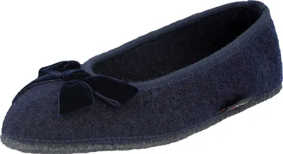 Produktbild von Haflinger Damen Hausschuh Slipper Ballerina Schleife Fiocco 623322, Größe:41 EU, Farbe:Blau