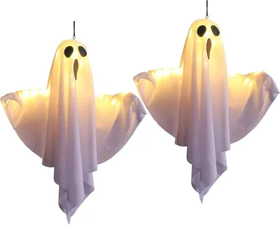 Zdjęcie produktu dla Dekoracje na Halloween - Wiszące duchy - Zestaw 2 sztuk - Dekoracje na imprezę, idealne do ogrodu, trawnika i podwórka