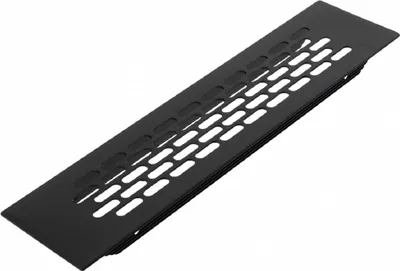 Produktbild von Lüftungsgitter 60x245mm Stegblech Aluminium Belüftungsgitter versetze ovale Lochung Schwarz eloxiert