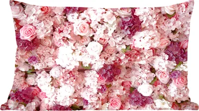 Produktbild von MuchoWow® Zierkissen Sofakissen Wohnzimmer Dekokissen 50x30 cm Blumen - Rosa - Rosen - Wohnzimmerdekoration - Polster mit Photo