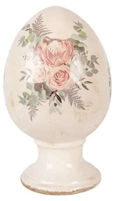 Obrázok produktu pre Clayre & Eef Dekoratívne vajce Ø 15x24 cm Béžová keramika