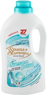Produktbild von 3x Spuma di Sciampagna Detersivo Lavatrice Fresco Puro, Flüssigwaschmittel Desinfizierendes Flüssigwaschmittel, 27 Wäschen,1215ml + Italian Gourmet polpa 400g