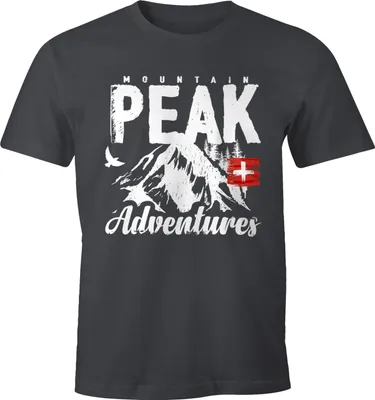 Produktbild von Wander Herren T-Shirt Mountain Adventures Moonworks® dunkelgrau L