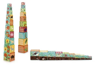 Produktbild von Scratch Stapelturm Bauernhof Karton Lernspielzeug bunt für Kinder