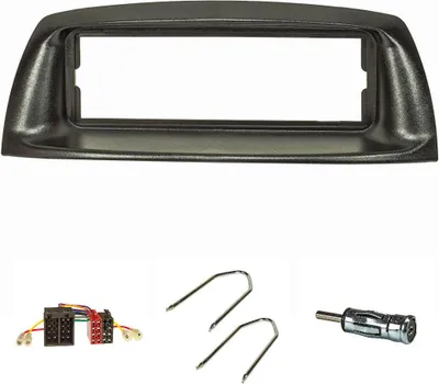 Produktbild von Radioblende Set kompatibel mit Fiat Punto 188 Bj.1999-2005 schwarz mit Radioadapter ISO Antennenadapter ISO DIN Entriegelungsbügel