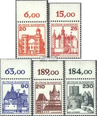 Produktbild von Briefmarken BRD (BR.Deutschland) 1978 Mi 995OR-999OR Oberrandstücke (kompl.Ausg.) postfrisch Burgen und Schlösser