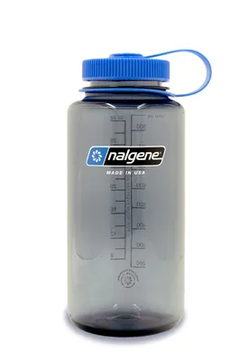 A studio shot of a Nalgene water bottle.