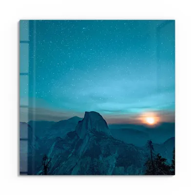 Produktbild von DEQORI Glasbild Echtglas 50x50 cm 'Majestätischer Morgen' Wandbild Bild modern Deko