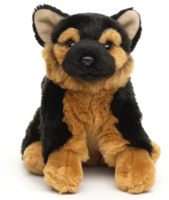 Produktbild von Uni-Toys - Deutscher Schäferhund Welpe, sitzend - Ohne Leine - 18 cm (Höhe) - Plüsch-Hund, Haustier - Plüschtier, Kuscheltier