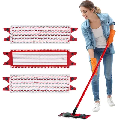 Productafbeelding van Vloerwisser - Vervangende microvezeldoek - 3 stuks - Compatibel met wisystemen - Wit/Grijs