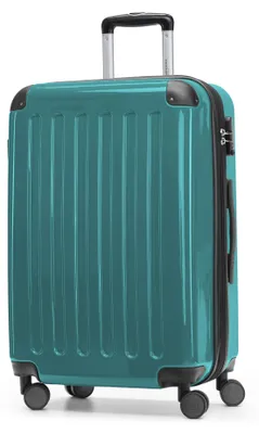 Obrázek produktu pro HAUPTSTADTKOFFER - Alex - Tvrdý skořepinový kufr s rozšířením Cestovní kufr Hardcase Odbavovací zavazadlo 15-20 kg, rozšiřitelný vozík lesklý 65 cm, 74 L, tyrkysová barva