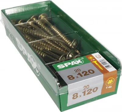 Produktbild von 20er-Pack SPAX Torx-Stahlschrauben, Durchmesser 8 mm x Länge 120 mm