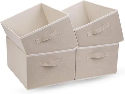 Immagine prodotto di Set di 4 contenitori, dimensioni 39 x 29 x 20 cm, per abbigliamento, color beige