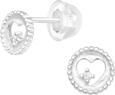 Produktbild von Ohrstecker 925 Sterling Silber Herz mit Zirkonia