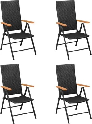 Produktbild von Gartenstühle 4 Stk. Poly Rattan Schwarz