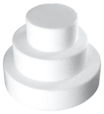 Styropor-Tortenattrappe, 3-stufig, Ø 20/15/10 cm, 15 cm hoch