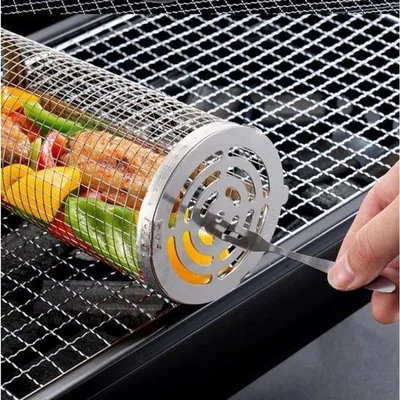 Image de Set de barbecue en acier inoxydable 2 pièces XL M - Accessoires pour barbecue au gaz et au charbon de bois