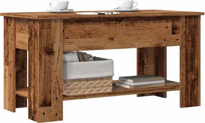 Image de Maison Exclusive - Table basse aspect bois ancien 101x49x52 cm Matériau dérivé du bois
