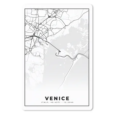 Produktbild von MuchoWow® Mauspad Mousepad Venedig - Karte - Stadtplan - Schwarz und weiß - Karte 40x60 cm - Mousepads - Maus Mat - Pad - Mausunterlage - Schreibtisch Accesoire