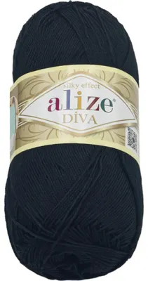Produktbild von Garn DIVA - 100g / 350 m - Schwarz