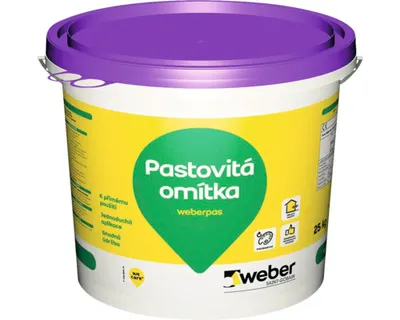 Obrázek produktu pro Omítka WEBER.PAS aquabalance rýhovaná 3 mm 25 kg OK00 okrová MIX