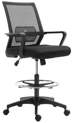 Obrázek produktu pro Kancelářská židle 921-189 - Ergonomická - S nastavitelnou výškou - S podnožkou - S područkami - Otočná - S kolečky - Černá
